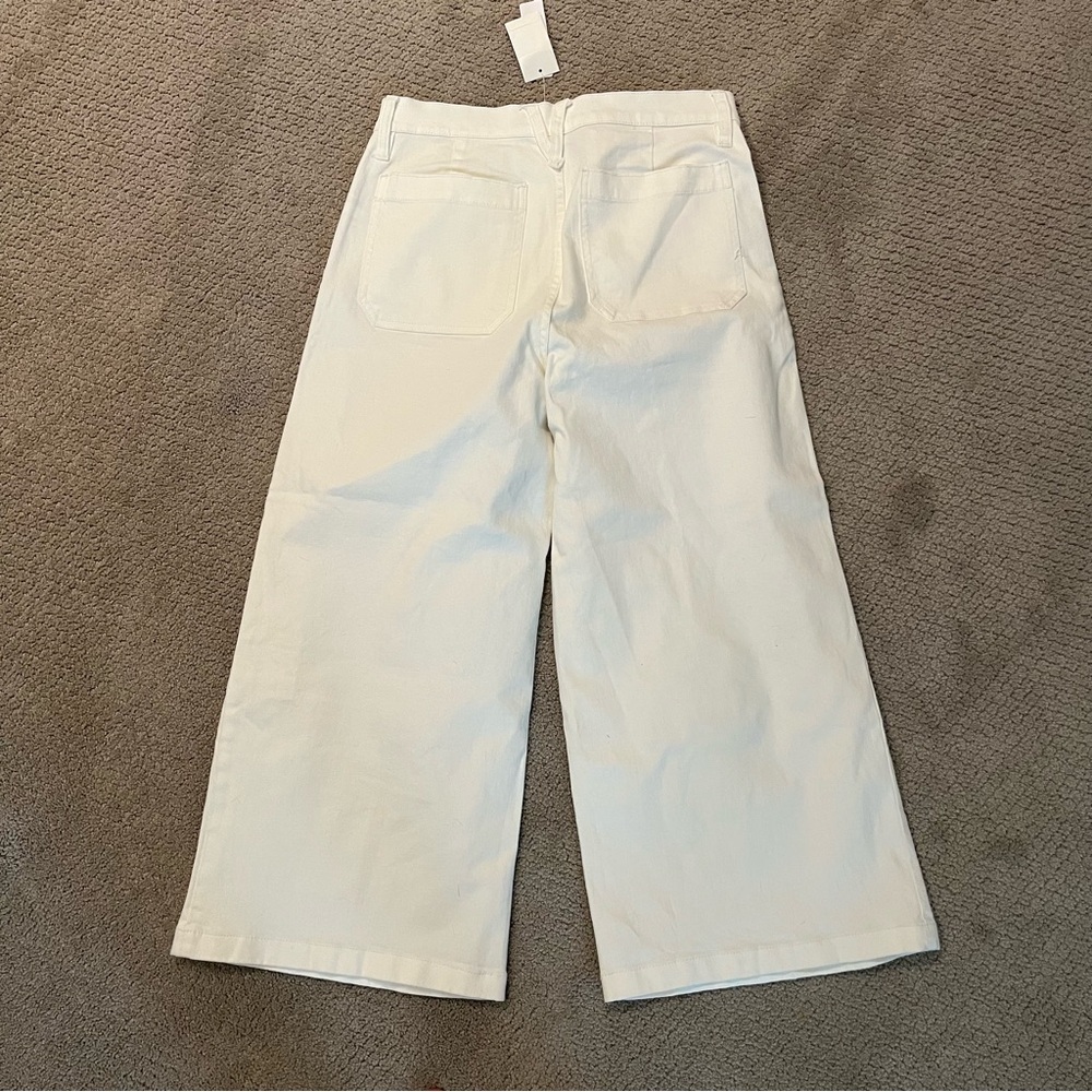 J.Crew Point Sur White Wide-Leg Crop Jean Pants, Size 29 - Picture 9 of 10